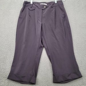 Nike Golf Pants Womens 10 Medium‎ Purple Dri-Fit UV Capri Cuffed Swoosh Logo